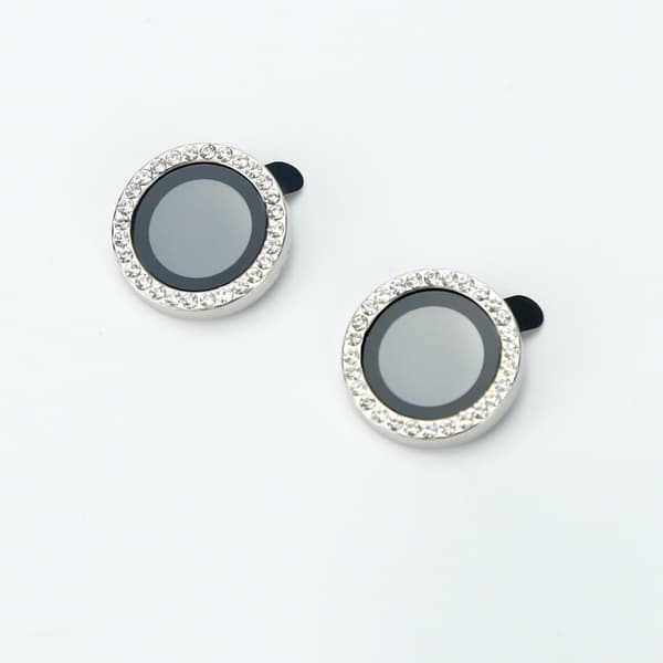 Bling Diamond Eagle Eye Kameralinsskydd Kompatibelt med iPhone 17 - Silver Strass Härdat Glas Linsskydd