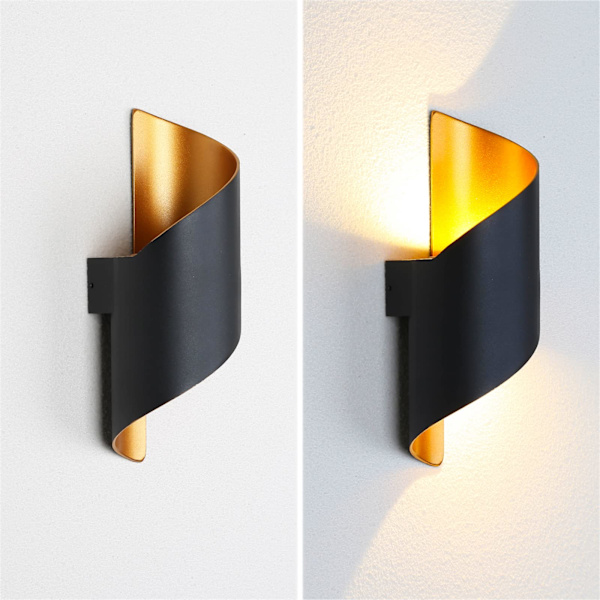 Moderne LED væglamper væglampe udendørs IP65 metal sort væglampe LED aluminium lamper LED 10W spiral væglampe LED til LED pærer