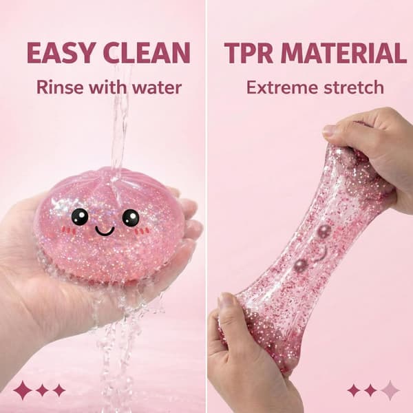 Glitter Dumpling Squishies Mystery Box, Blød Dumpling Stressaflastende Sanselegetøj til Voksne (Pink) pink