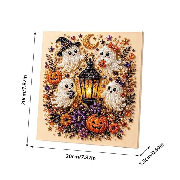 Perle Diamantkunstsett for voksne, Halloween Spøkelse Diamantmalingssett DIY Kits -05