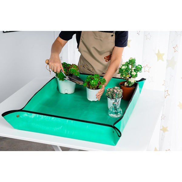 Extra tjock belagd växt omplanteringsmatta, vattentät transplanteringsmatta inomhus suckulent krukmatta bärbar vikbar trädgårdsskötselmatta 100*75cm 100*75cm