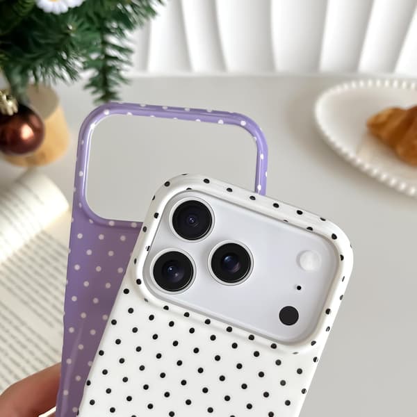 Til iPhone 17 Pro Max Cover Sød Prikket Telefon, Smuk og Stilfuld, til Kvinder Piger, Hvid white