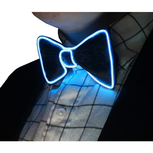 2 stk/sæt herre lysende LED seler og sløjfe perfekt til musikfestival Halloween kostumefest