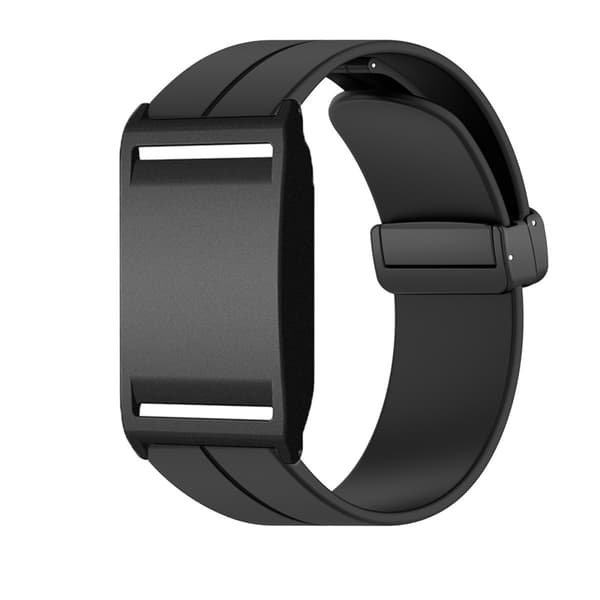 Silikone erstatningsarmbånd med foldbar magnetlås kompatibel med Polar Loop flere farver 24cm x 2cm Sort Black