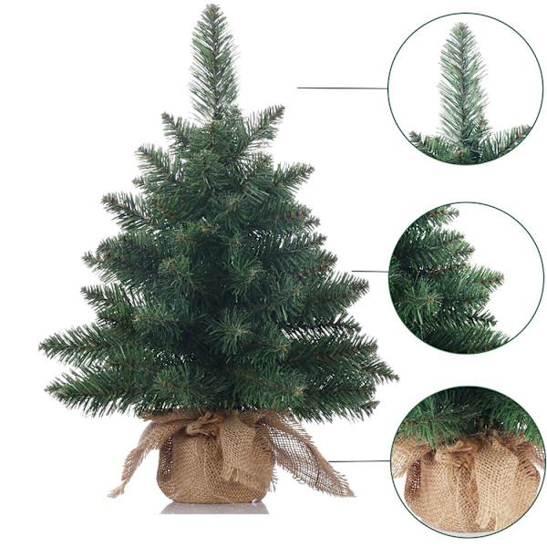 Kunstig Mini Juletræ, Mini Fyrretræ med Lys, Fyrretræ Kunstigt Juletræ, Velegnet til Bordplade eller Skrivebord (55cm)