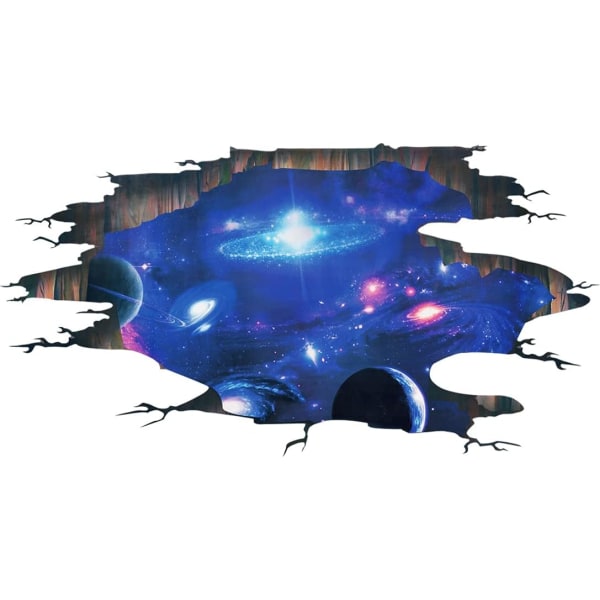 Creative 3D Blue Cosmic Galaxy Väggdekaler Avtagbara PVC Magic 3D Vintergatan yttre rymden Planet Fönster Väggdekor Väggmålningar Tapetdekor