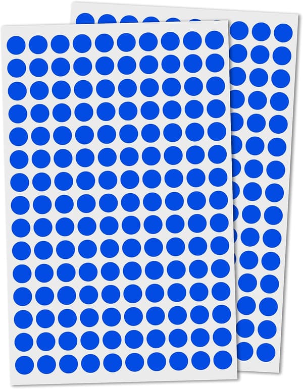 4080-pack, 10 mm runda prickklistermärken – mörkblå deep blue