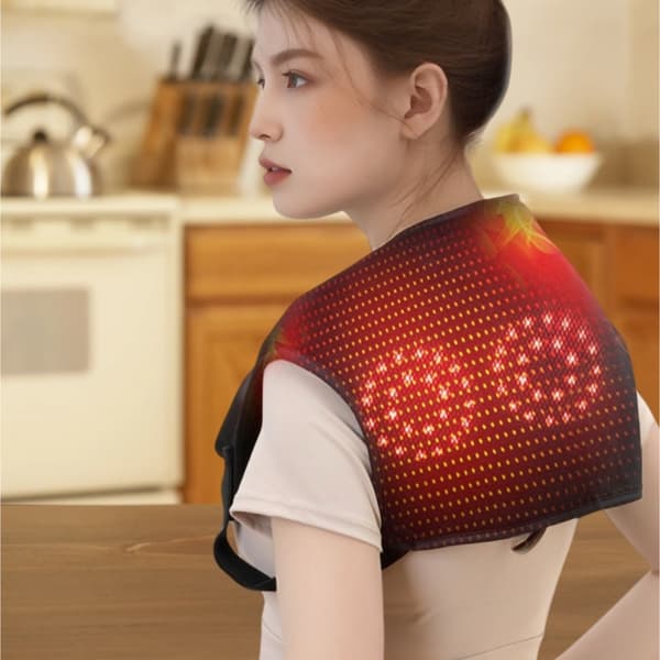 Trådløs opvarmet skuldermassager med vibration - Touch Control & TYPE-C genopladelig