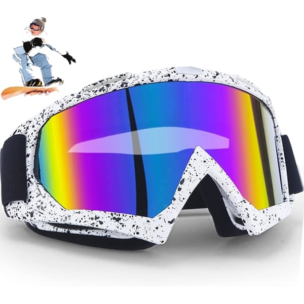 Motorsykkelbriller av høy kvalitet, anti-dugg UV, unisex skibriller, egnet for utendørssport (farge)