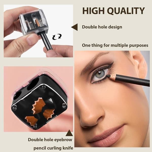 2 STK Makeupspidser, Læbestiftspidser, Eyeliner Spidser | Dobbelt Kosmetisk Blyantspidser (35*30*25mm)