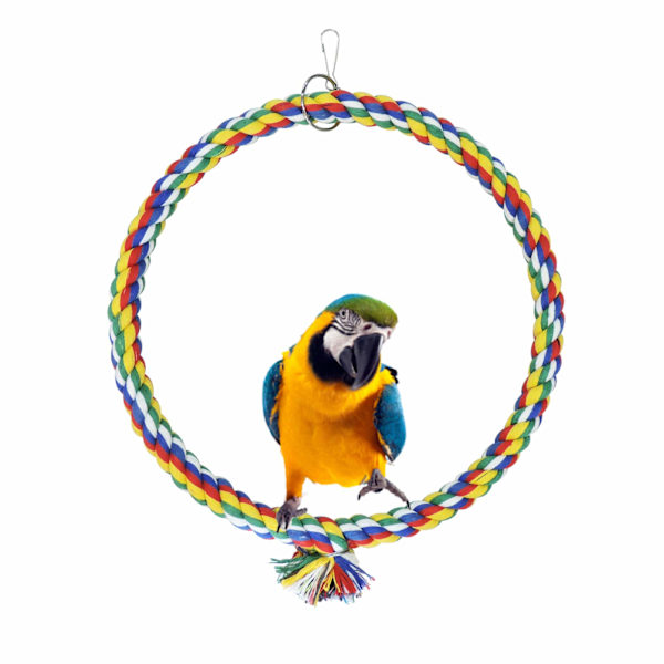 Fuglesklie, burhengende leker bomullstau sving bite motstand abbor leketøy papegøye leketøy kjedsomhet bryter for undulat, nymfeparakitter, conures (L 25cm) M