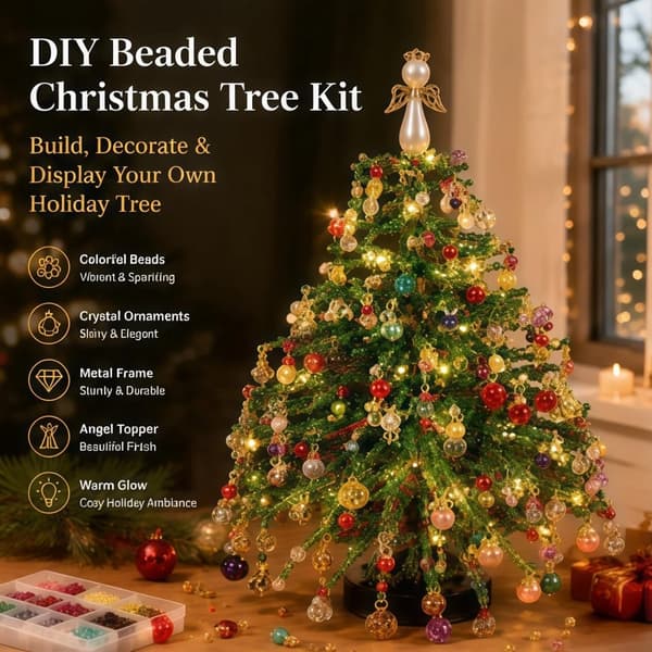DIY Perlet juletre-sett Krystallhåndverkssett for voksne, 5 stk 5Pcs
