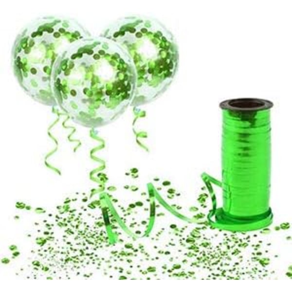 500 yards grønt krøllet krøllebånd skinnende metallisk ballonstrengrulle gaveindpakningsbånd til festfestival Kunsthåndværksindretning