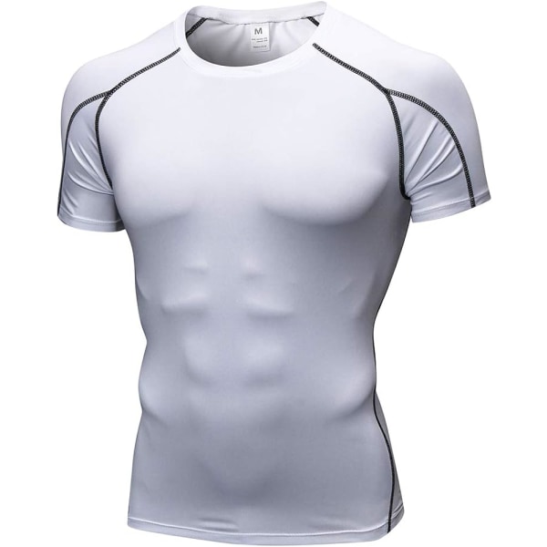 3-pack herre kompressionsskjorte atletisk under base-lag sport T-shirts (store, sorte / røde / hvide)