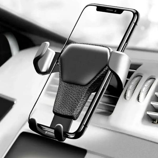 Gravity Auto Telefonholder Bil Luftventil Telefonfeste Svart
