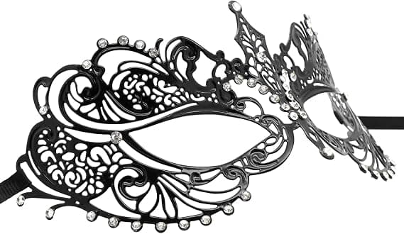 1 stk. Halloween maskerade maske – maskerade maske til kvinder til Halloween, sort 2-black