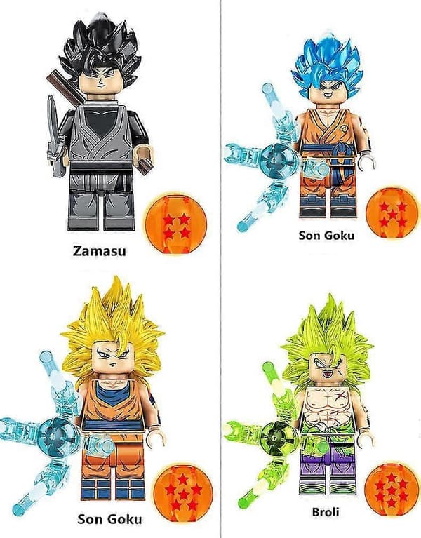 8 st Dragon Goku anpassade minifigurer leksaksbyggstenar julklapp
