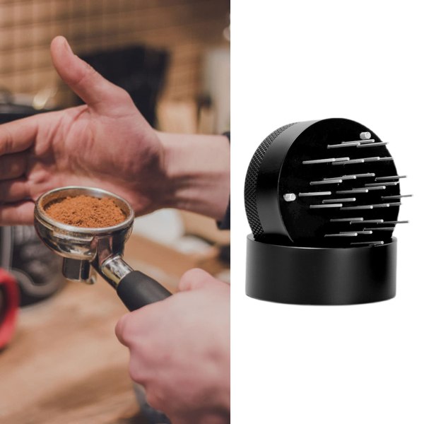 Espresso Kaffe Omrörare WDT Verktyg, Professionell Barista Kaffe Omrörare Distribution Verktyg, Nål Espresso Omrörare med Base (51MM)