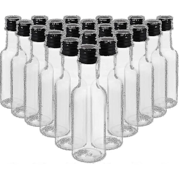 Miniflaskor (24-pack) - Återanvändbara 50 ml tomma flaskor med skruvkorkar och tratt