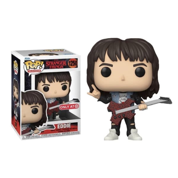 Stranger Things Funko Pop Eddie-figur, vinylsamlarobjekt med gitarr, TV-karaktärsmodell för fans, samlare, present, inredning