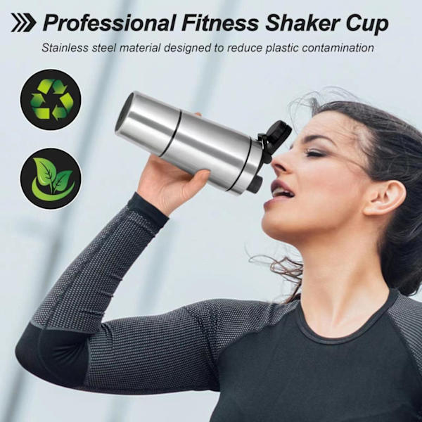 Proteinshaker med MixBall og filter - 700ML shakerflaske med 200ML oppbevaring - Lekkasjesikker BPA-fri bærehåndtak