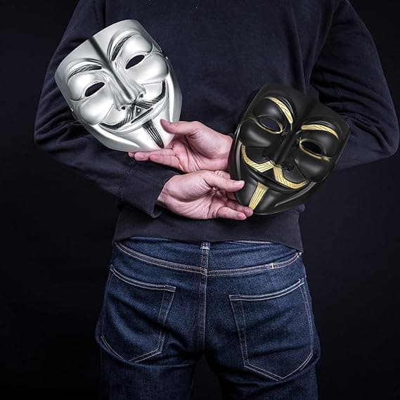 4 kpl Vendetta Anonymous -naamio, 4 väriä Halloween Cosplay -juhlanaamio, 19*16cm