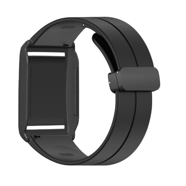 Silikone erstatningsarmbånd med foldbar magnetlås kompatibel med Polar Loop flere farver 24cm x 2cm Sort Black
