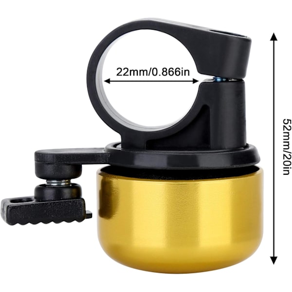 2-pack cykelklockor Mini cykelklockor för vuxna barn pojkar flickor Högt och tydligt ljud Cykeltillbehör (Guld)