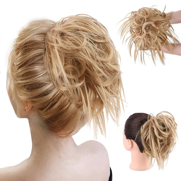 Bun Hairpiece Hair Extension Hestehale med elastisk gummibånd Updo Hestehale Hairpiece Synthetic Hair Extensions Scrunchies Hestehale (askeblond)