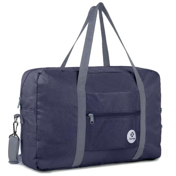 for Airlines Stor kabinbag Sammenleggbar reiseduffelbag Holdall Tote Ta med bagasje over natten for kvinner og menn (mørkeblå)