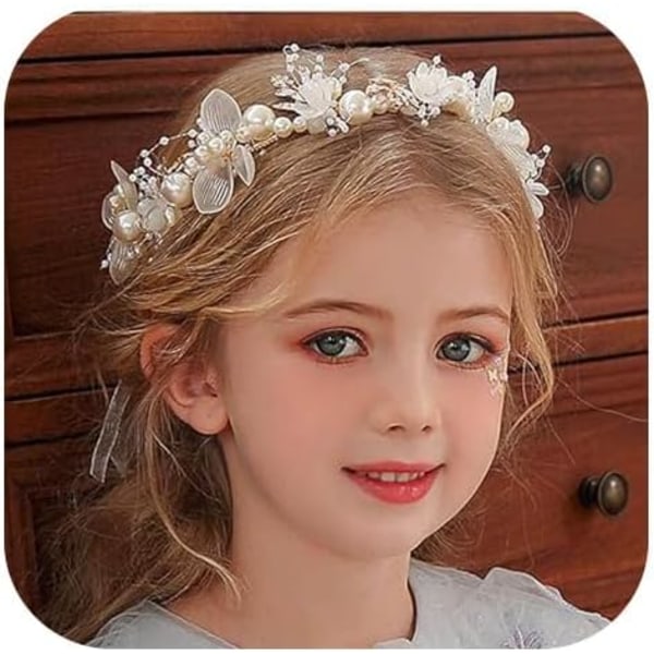 Bryllupshårpynt Guld Perle Pandebånd Brud Babyens Ånde Krystal Hårranke til Prinsesse Blomsterpiger og Brudepiger