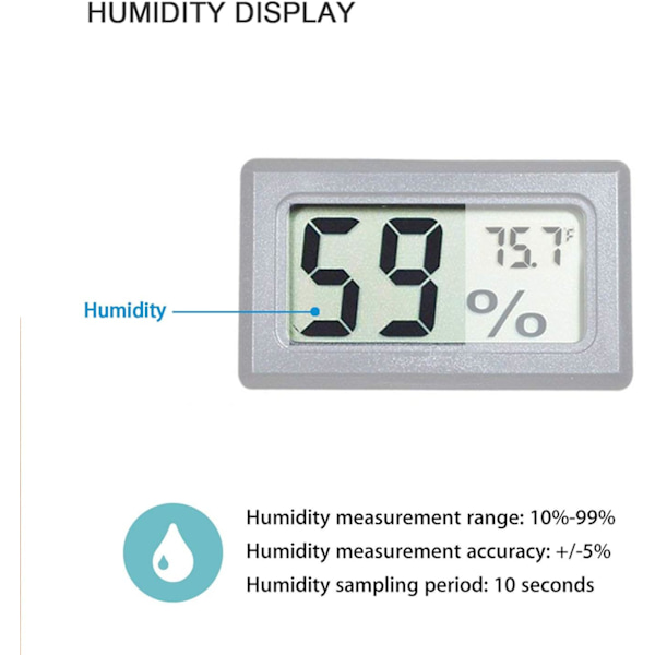 4-pak Mini Digital Temperatur- og Fugtighedsmåler Gauge Indendørs Termometer Hygrometer LCD-display Fahrenheit (℉)