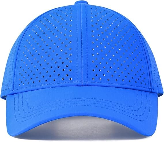 1 stk justerbar solbaseballcaps for menn, pustende snapback laserperforert nettinghatt, blå. blue