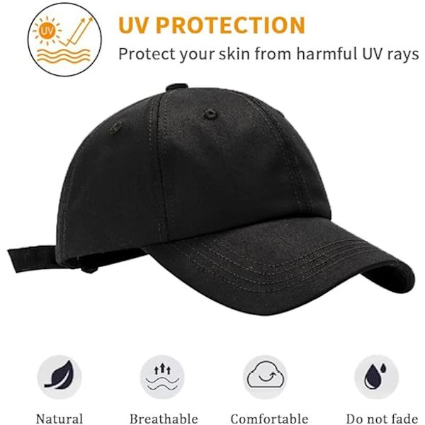Basebollkepsar Unisex casual utomhus sportkepsar Justerbara basebollkepsar Svart