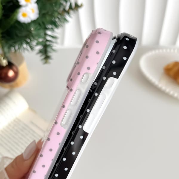 Til iPhone 17 Pro Max-deksel Søt Prikkete Telefon, Vakkert og Stilig, for Kvinner Jenter, rosa pink