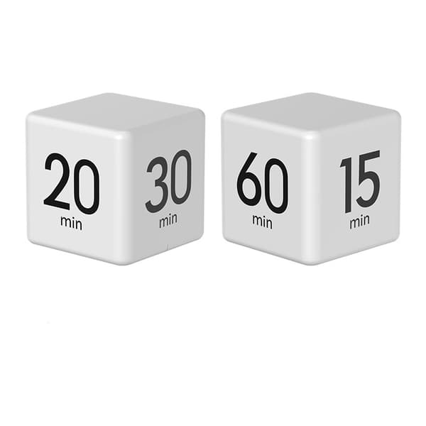 LCD-skjerm kube-timer hvit
