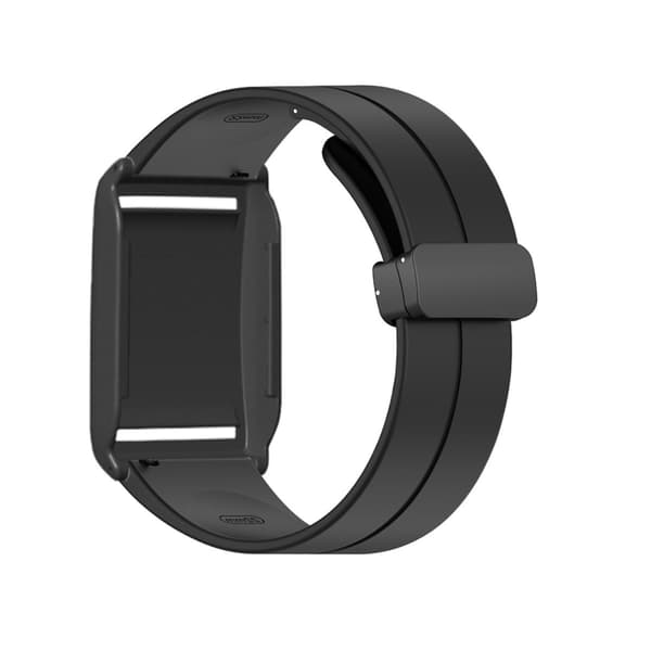 Silikone erstatningsarmbånd med foldbar magnetlås kompatibel med Polar Loop flere farver 24cm x 2cm Sort Black