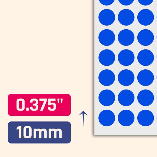 4080-pakke, 10 mm runde prikk-klistremerker – mørkeblå deep blue