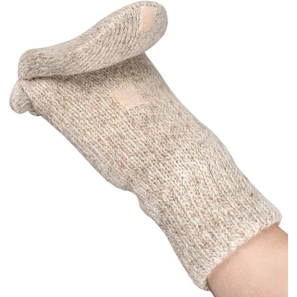 Fingerlösa vinterhandskar konvertibla ullvantar för män och kvinnor - Varma termiska stickade flip-top snöhandskar för kallt väder