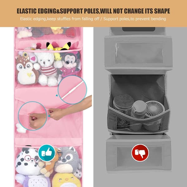 Over Door Opbevaring Bamse Hængekøje Legetøjsopbevaringsnet Blødt Legetøj (1 stk, pink) pink