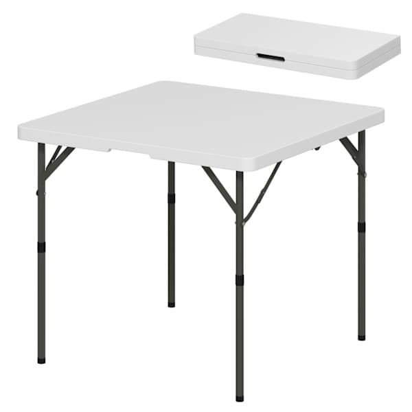 Rootz Sammenleggbart Piknikbord, Justerbart Campingbord, 86x86x74cm, Enkel Transport