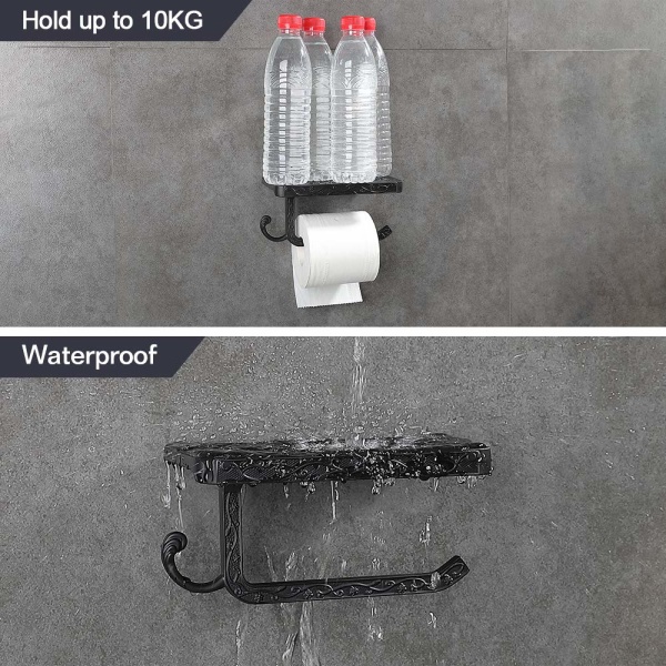 WC-paperiteline WC-paperiteline WC-paperiteline matkapuhelintelineellä seinäkiinnitys rullateline seinäkiinnitys kylpyhuoneen tarvikkeet musta