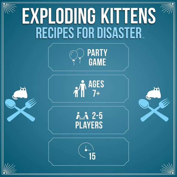 Exploding Kittens' Recipes for Disaster Exploding Kittens Deluxe -korttipelisetti - Korttipelit aikuisille, teineille ja lapsille - Hauskoja perhepelejä