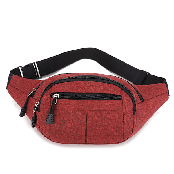 Waist Bag, Adjustable Fashion Small Bag, Suitable for Outdoor, Cycling, Sports, Hiking, Unisex (Red)