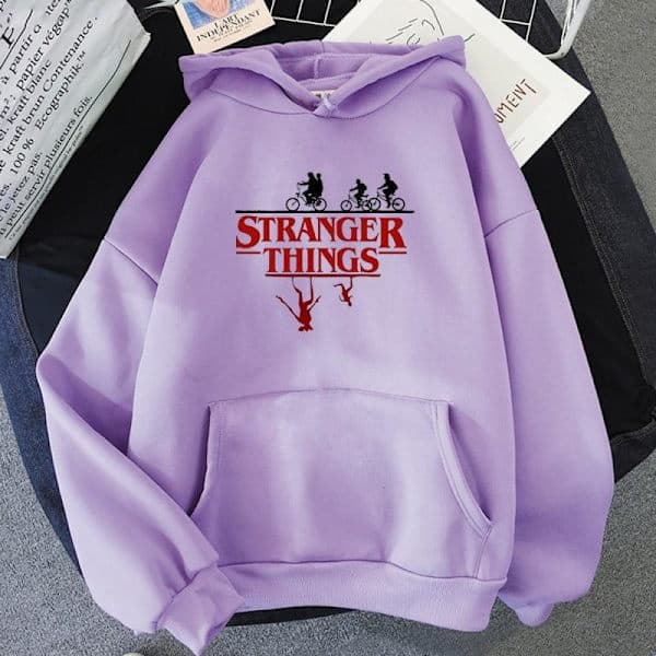 Stranger Things hettegenser | Trykt genser | Uformelle unisex-klær for fans *Lys*blå lysblå S lysblå S lyseblå S lyseblå S light-blue