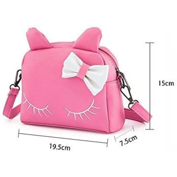 Cute Cat Ear Børnehåndtasker Crossbody-tasker PU-læderrygsække Gave til børn (rød)