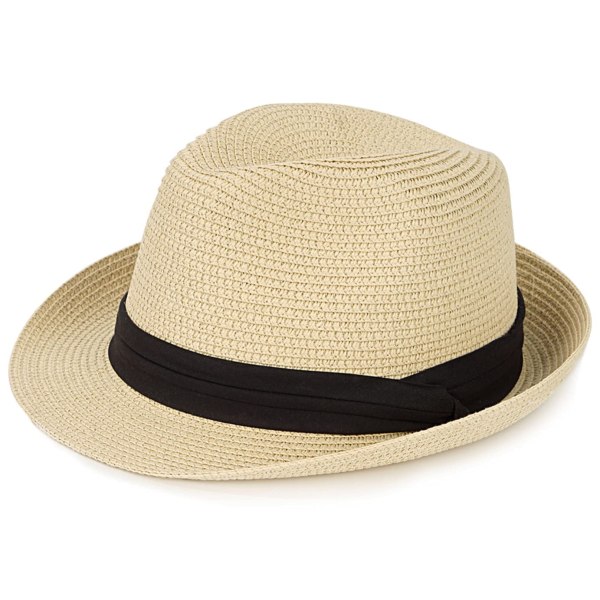 Dame stråhat med kort skygge fra Panama Beach Sun Trilby Hat