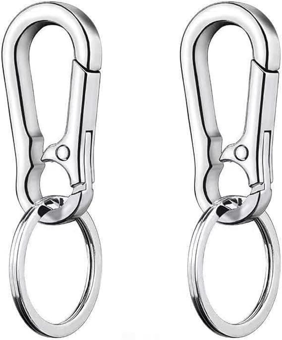 2 st nyckelringsklämma, nyckelringskarabinklämma i metall, silver 2pcs silver