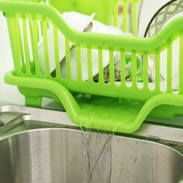 Diskställ i plast för diskbänk, diskställ för diskbänk, bestickbricka, förvaringsställ för disk