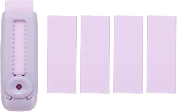 5-pak viskelædere, skydbart udtrækkeligt viskelæder, tryk-træk, søde blyantviskelædere, bløde store lette, lilla (8*2,5 cm) purple